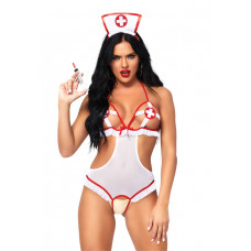 Костюм медсестры Leg Avenue Naughty Nurse, one size, боди и шапочка