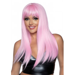 Длинный розовый парик Leg Avenue Long straight bang wig, гладкий, 61 см