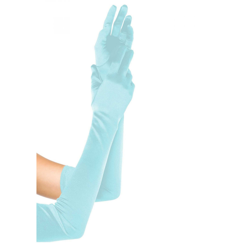 Чулки - Длинные перчатки Leg Avenue Extra Long Satin Gloves light blue