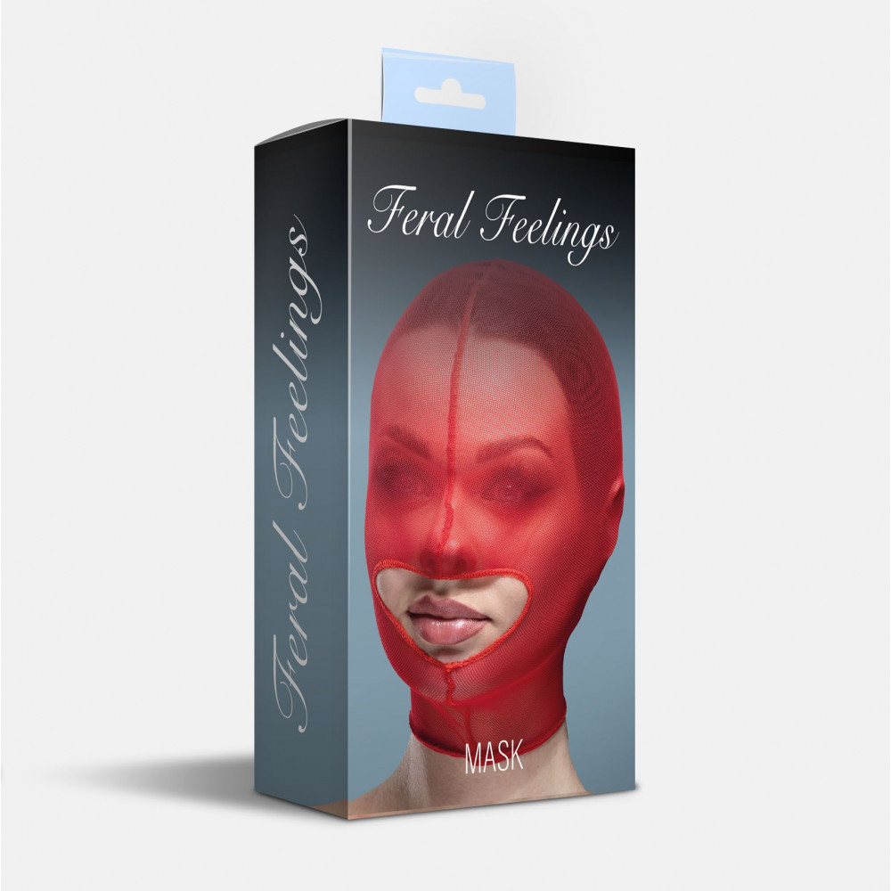 Маски - Маска сетка с открытым ртом Feral Feelings - Hood Mask Red 1