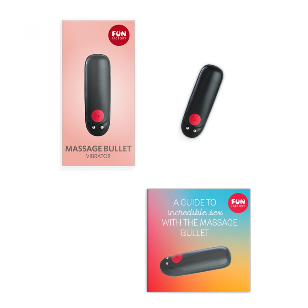 Вибропули и мини-вибраторы - Вибропуля Fun Factory Massage BULLET, черная, диаметр 2,5 см, 3 скорости, 3 рисунка вибрации 3
