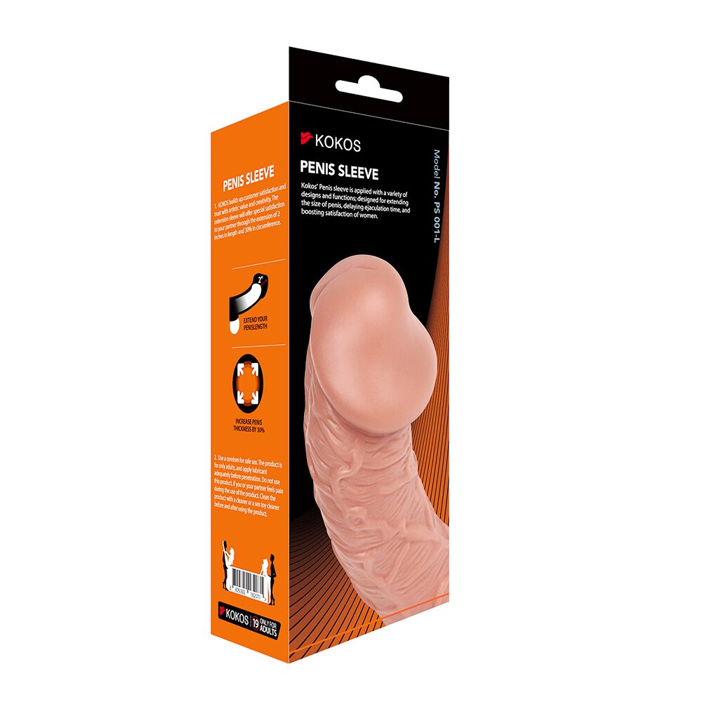 Эрекционные кольца без вибрации - Насадка на член Kokos Penis Sleeve PS 001 L 2