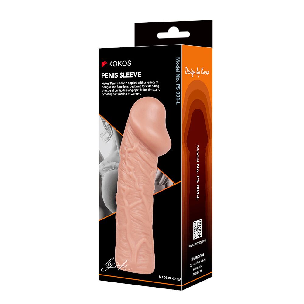 Эрекционные кольца без вибрации - Насадка на член Kokos Penis Sleeve PS 001 L 1