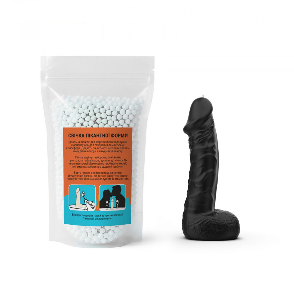 Секс приколы - Свеча в виде члена Чистий Кайф LARGE Black 3