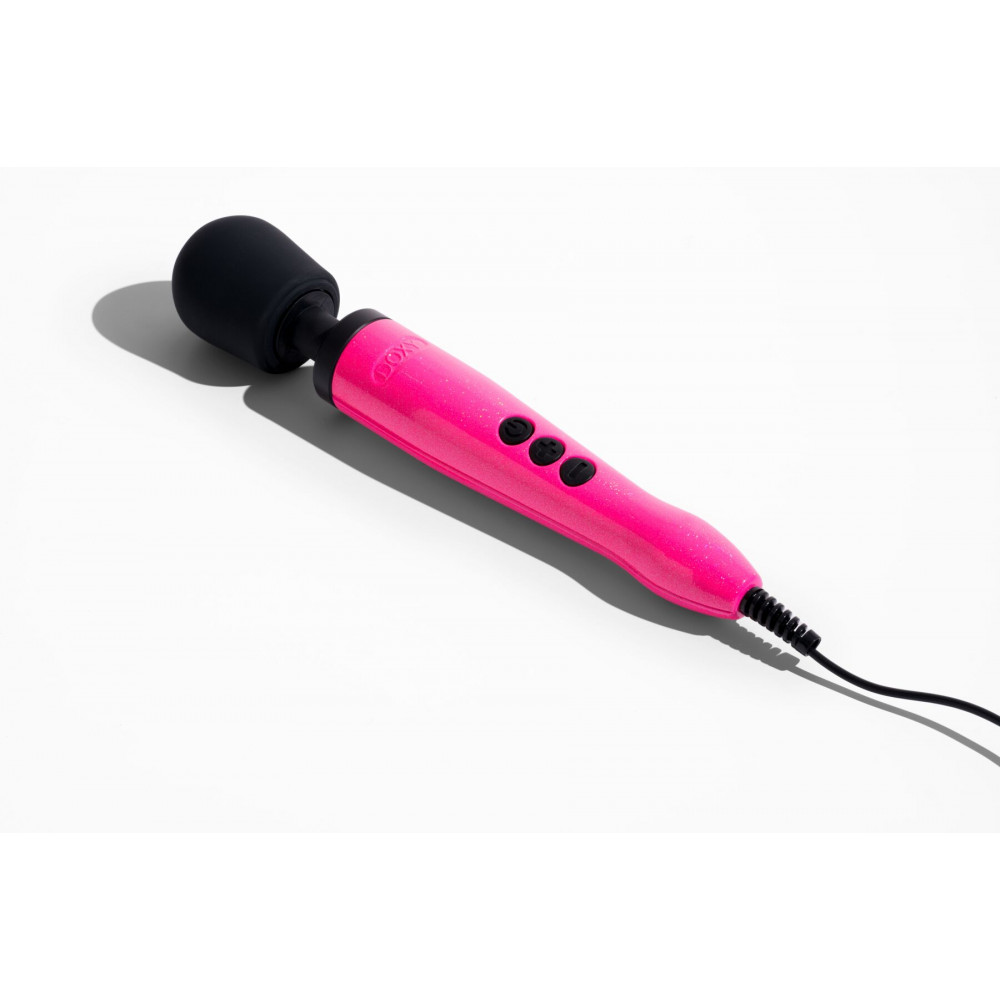 Для LGBTQ+ - Вібромасажер DOXY Die Cast Massager Hot Pink, дуже потужний, живлення 220В, металевий корпус