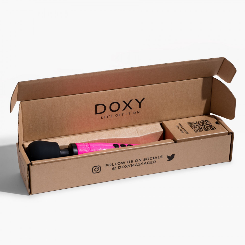 Для LGBTQ+ - Вібромасажер DOXY Die Cast Massager Hot Pink, дуже потужний, живлення 220В, металевий корпус 7