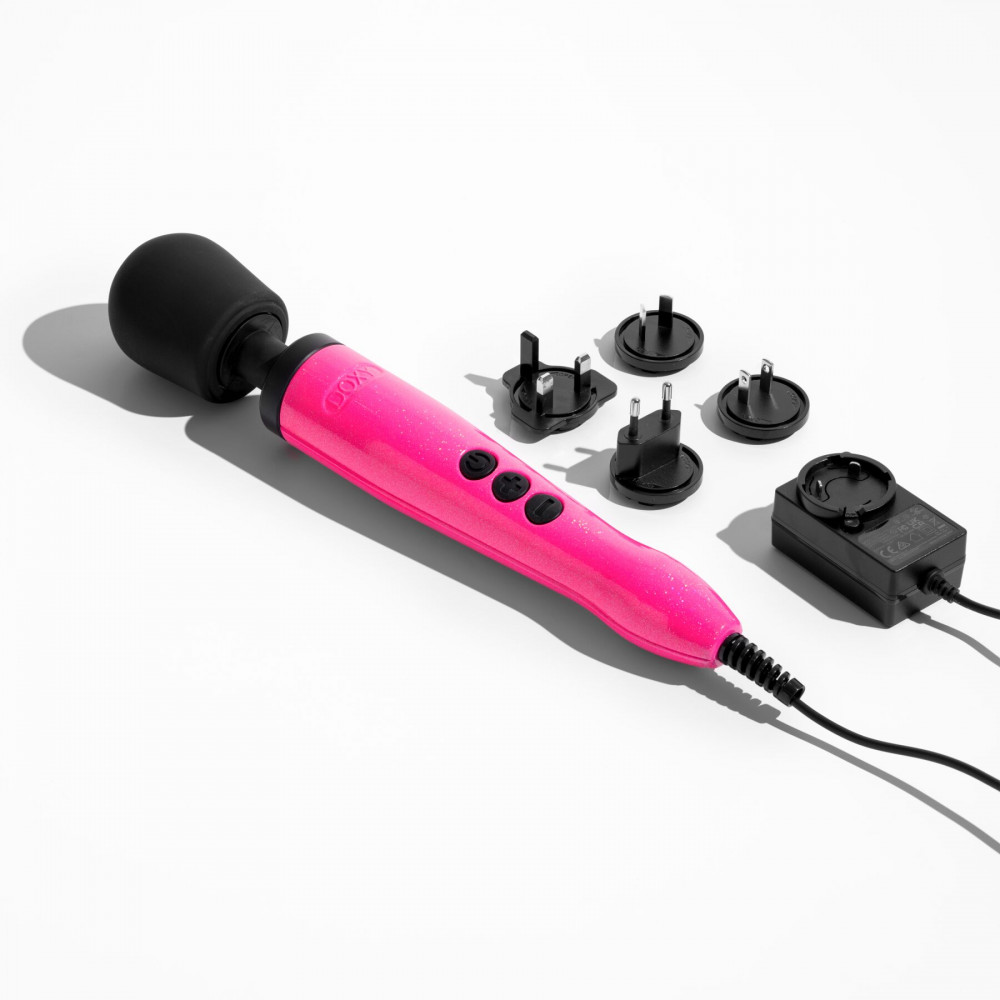 Для LGBTQ+ - Вібромасажер DOXY Die Cast Massager Hot Pink, дуже потужний, живлення 220В, металевий корпус 3
