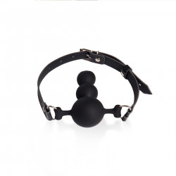 Кляп силіконовий Art of Sex - Balls, екошкіра, чорний