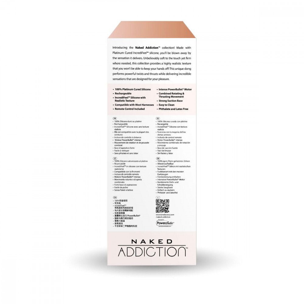 Фаллоимитаторы - Фаллоимитатор с ротацией и пульсацией Naked ADDICTION 8″ Rotating & Thrusting Dong - Vanilla 7