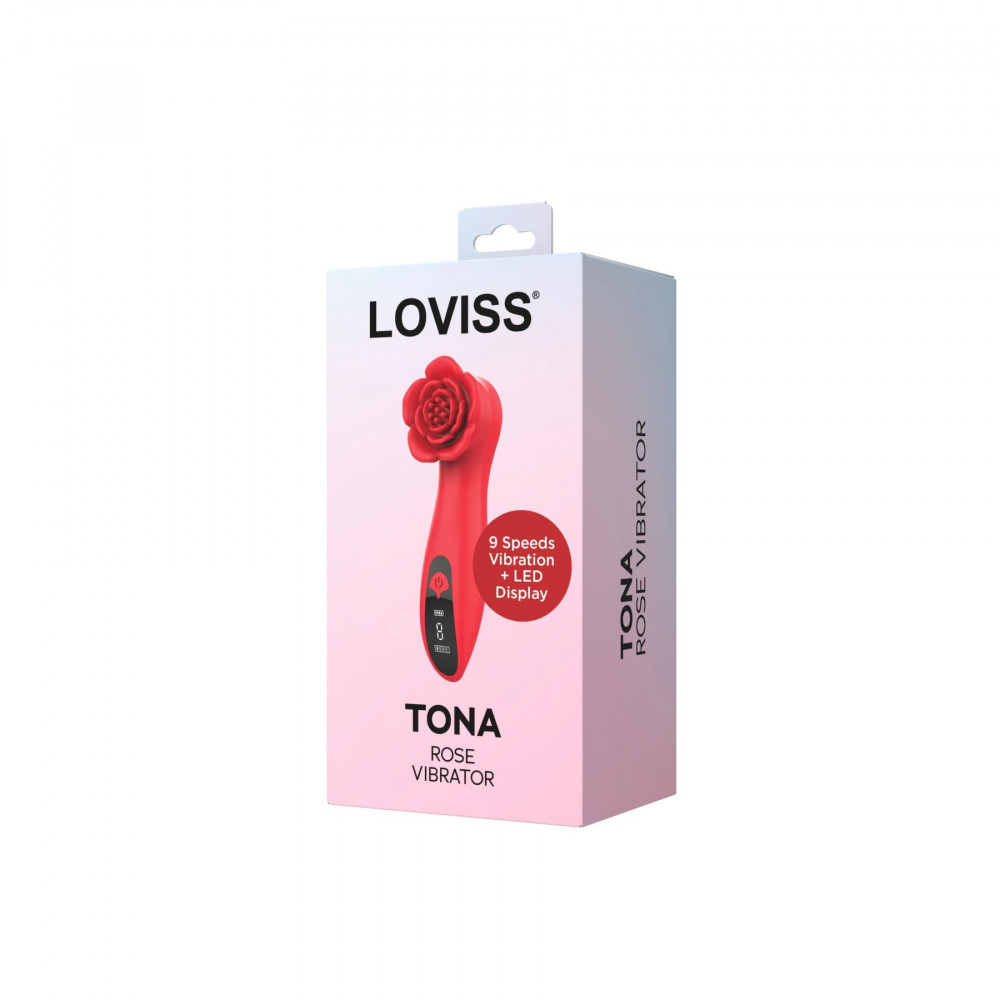Вибропули и мини-вибраторы - Роскошный вибратор для клитора Loviss Tona Rose Vibrator, в виде розы, 9 режимов 5