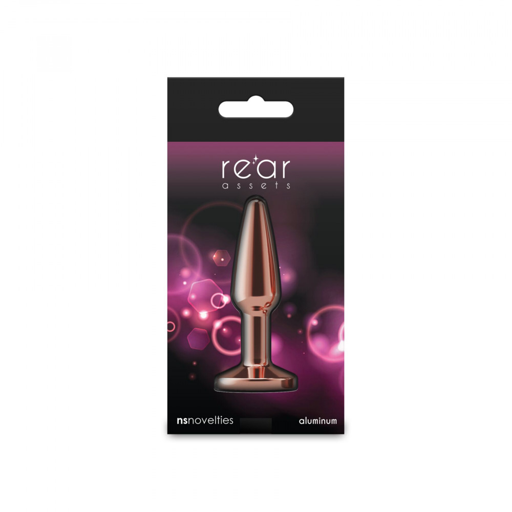 Анальные игрушки без вибрации - Анальная пробка NS Novelties Rear Assets - Tapered - Small - Rose Gold - Pink 3