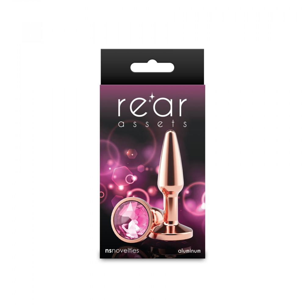Анальные игрушки без вибрации - Анальная пробка NS Novelties Rear Assets - Tapered - Small - Rose Gold - Pink 2