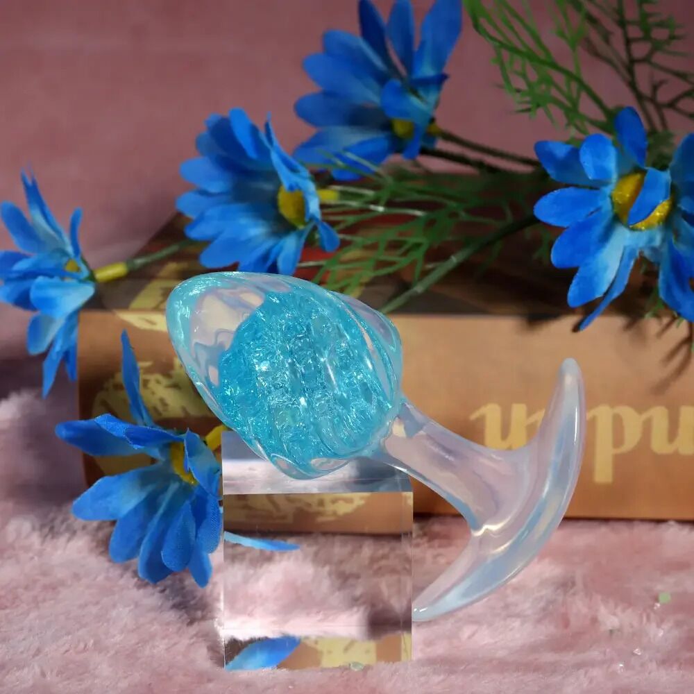 Анальные игрушки без вибрации - Анальная пробка Liebe Seele Icecream-shaped Crystal Anal Plug - Blue Medium 3