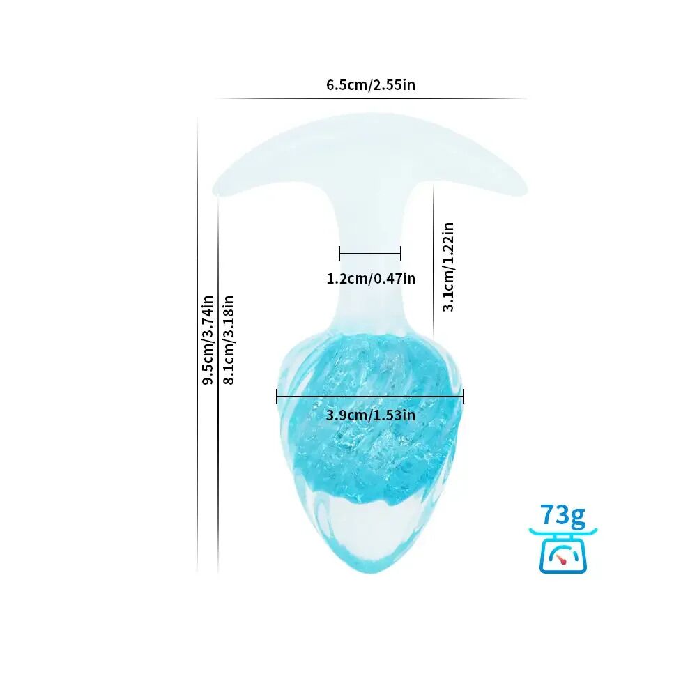 Анальные игрушки без вибрации - Анальная пробка Liebe Seele Icecream-shaped Crystal Anal Plug - Blue Medium 1
