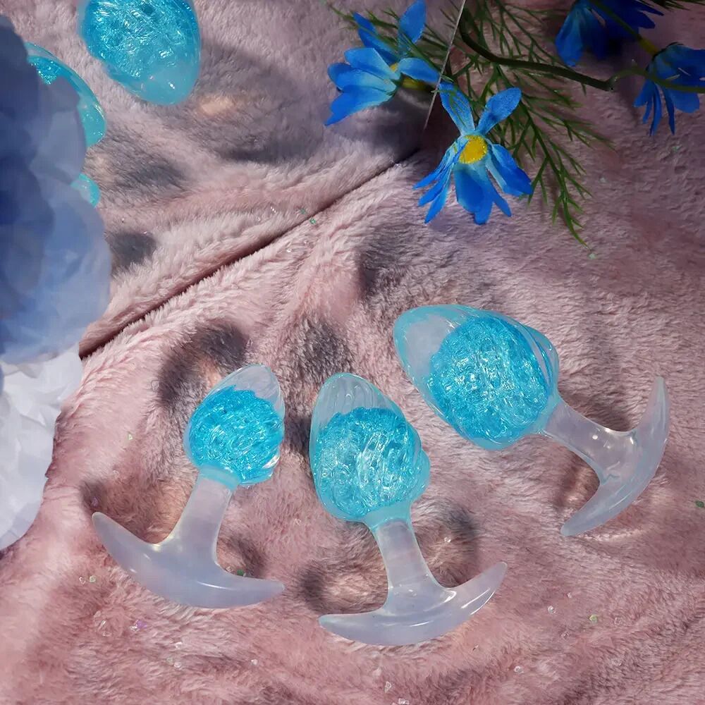 Анальные игрушки без вибрации - Анальная пробка Liebe Seele Icecream-shaped Crystal Anal Plug - Blue Medium 4