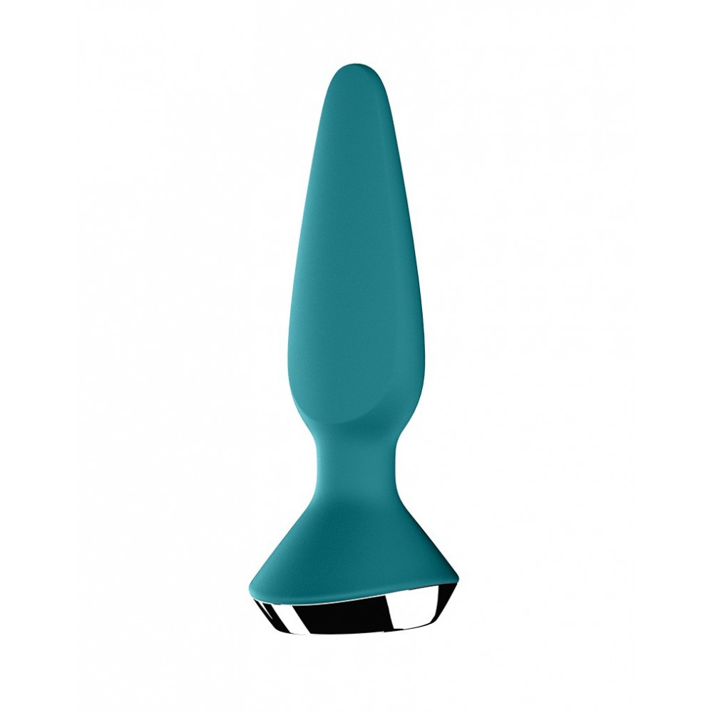Анальные игрушки с вибрацией - Анальная пробка с двумя моторами и управлением с телефона Satisfyer Plug-ilicious 1 Petrol, зеленый 3