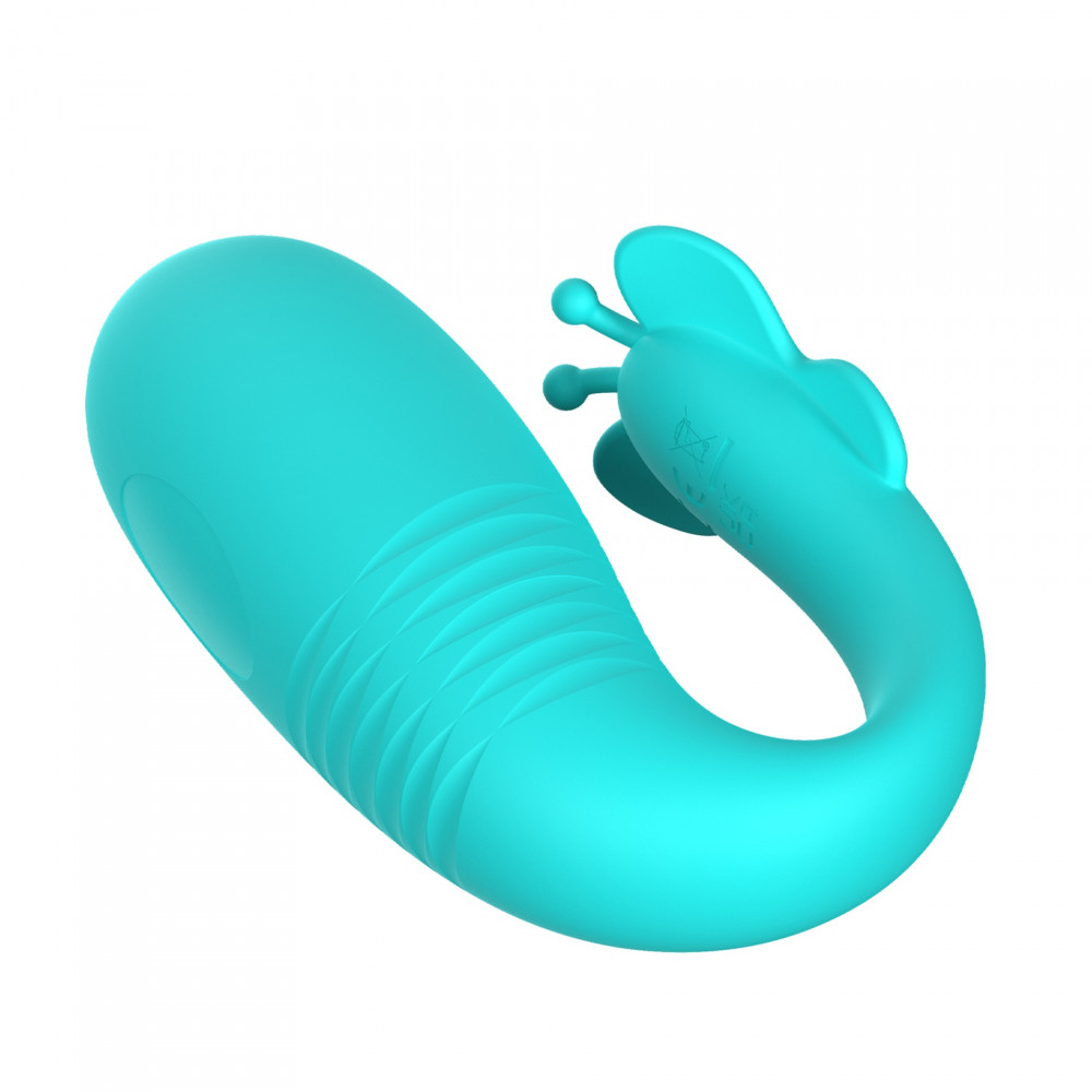 Игрушки для пар - Вибратор для пар Pretty Love Remi с фрикциями, с пультом, голубой, 9.6 х 3.4 см 3