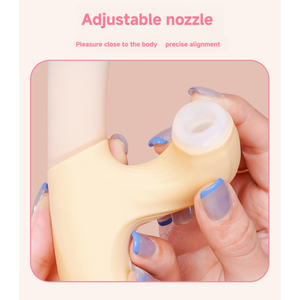 Вибратор-кролик - Вибратор-кролик с фрикцией Zemalia Sweet Flame и вакуумным стимулятором + APP, градиент розовый 8