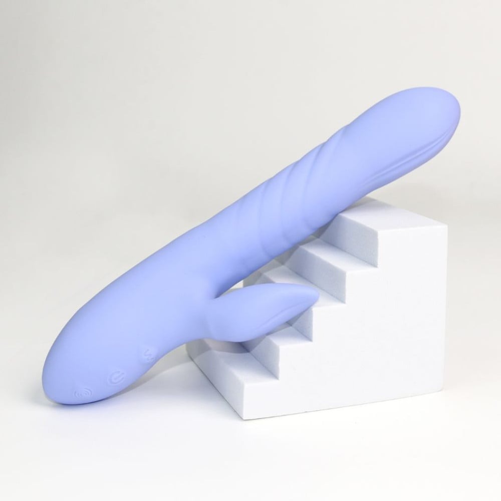 Різне - Вібратор кролик з ротацією та фрикціями Sweet Em лавандовий 3