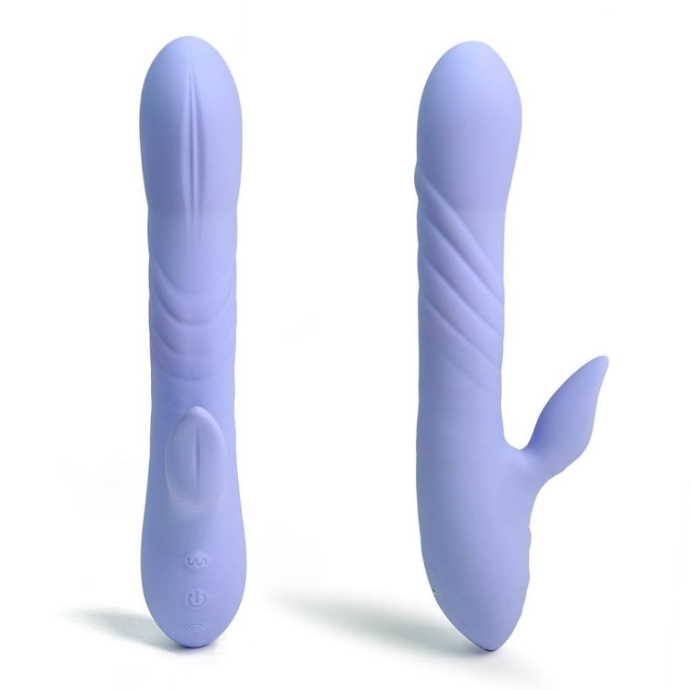 Різне - Вібратор кролик з ротацією та фрикціями Sweet Em лавандовий