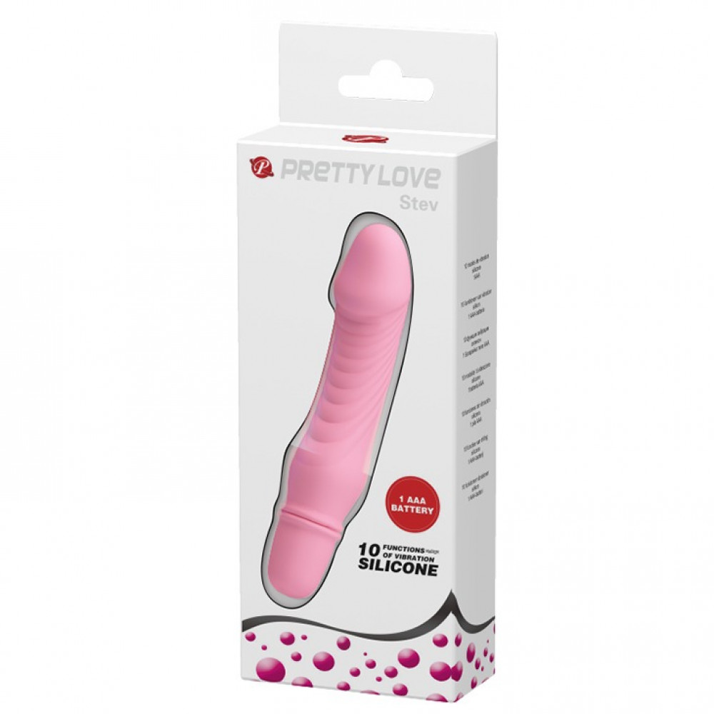 Разное - Вибратор реалистичный Pretty Love розовый, 13.5 х 3 см 7