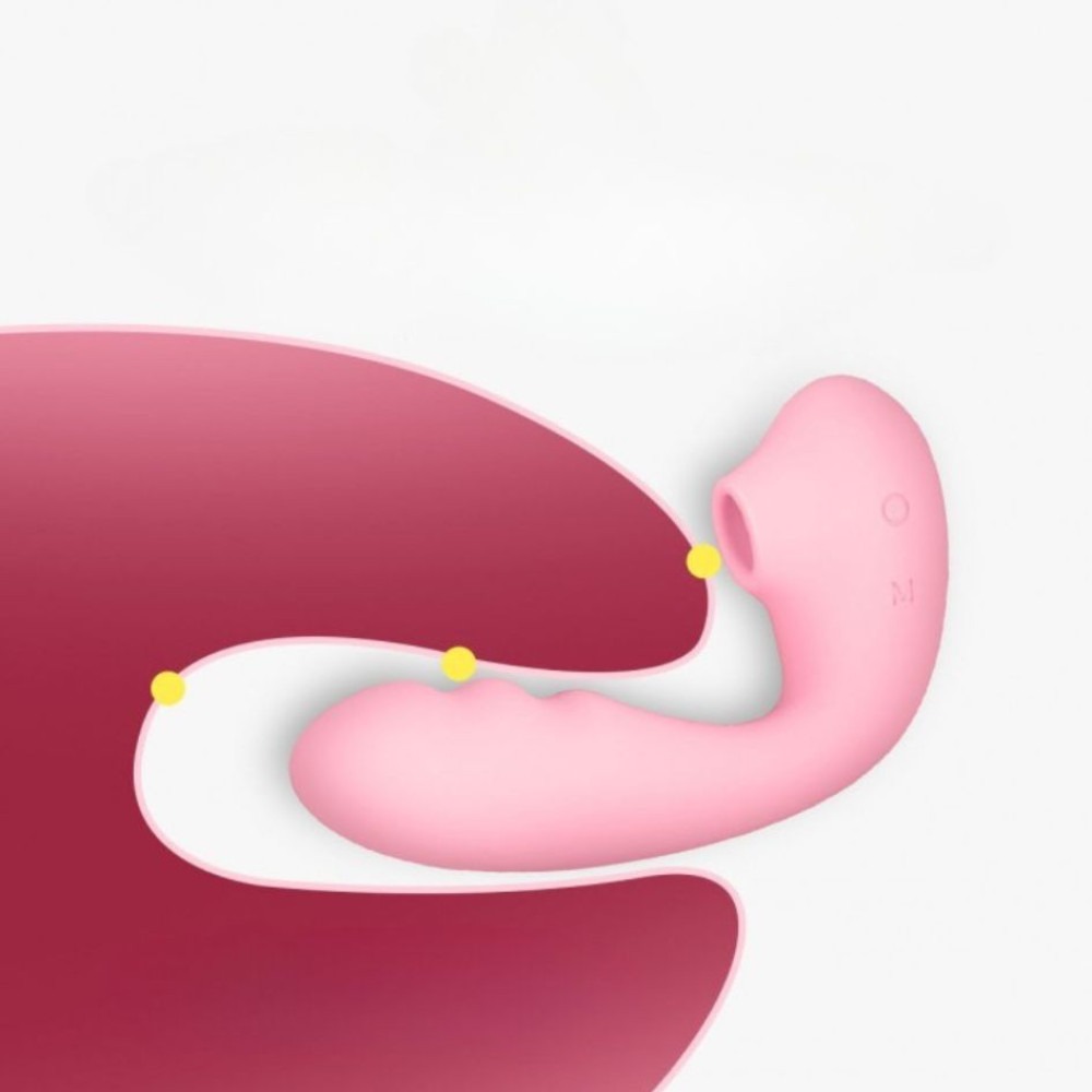 Різне - Вібратор вакуумний з подвійною стимуляцією BeYourLover Tara X на пульті керування, рожевий 4