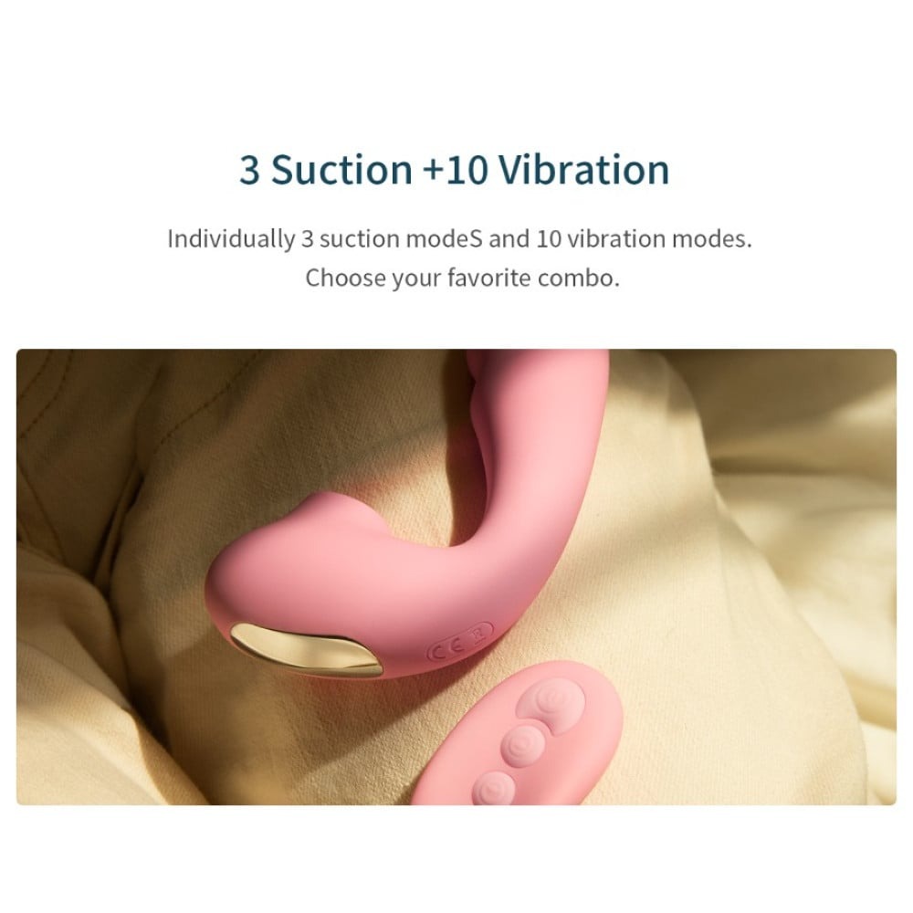 Різне - Вібратор вакуумний з подвійною стимуляцією BeYourLover Tara X на пульті керування, рожевий 8