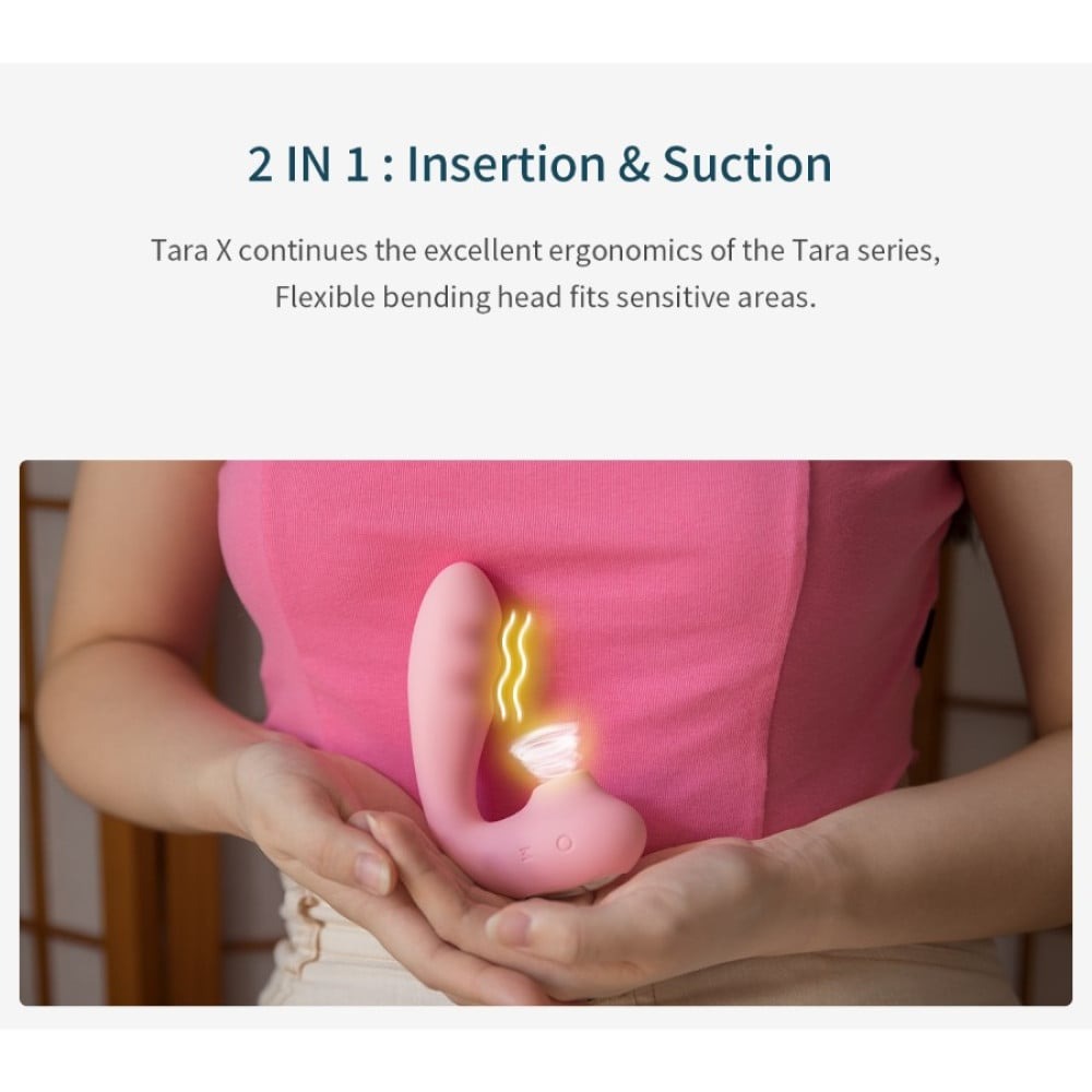 Різне - Вібратор вакуумний з подвійною стимуляцією BeYourLover Tara X на пульті керування, рожевий 7