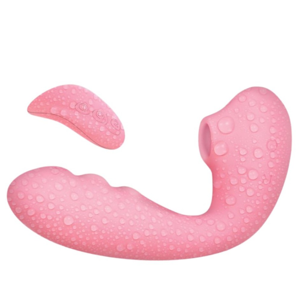 Різне - Вібратор вакуумний з подвійною стимуляцією BeYourLover Tara X на пульті керування, рожевий 1