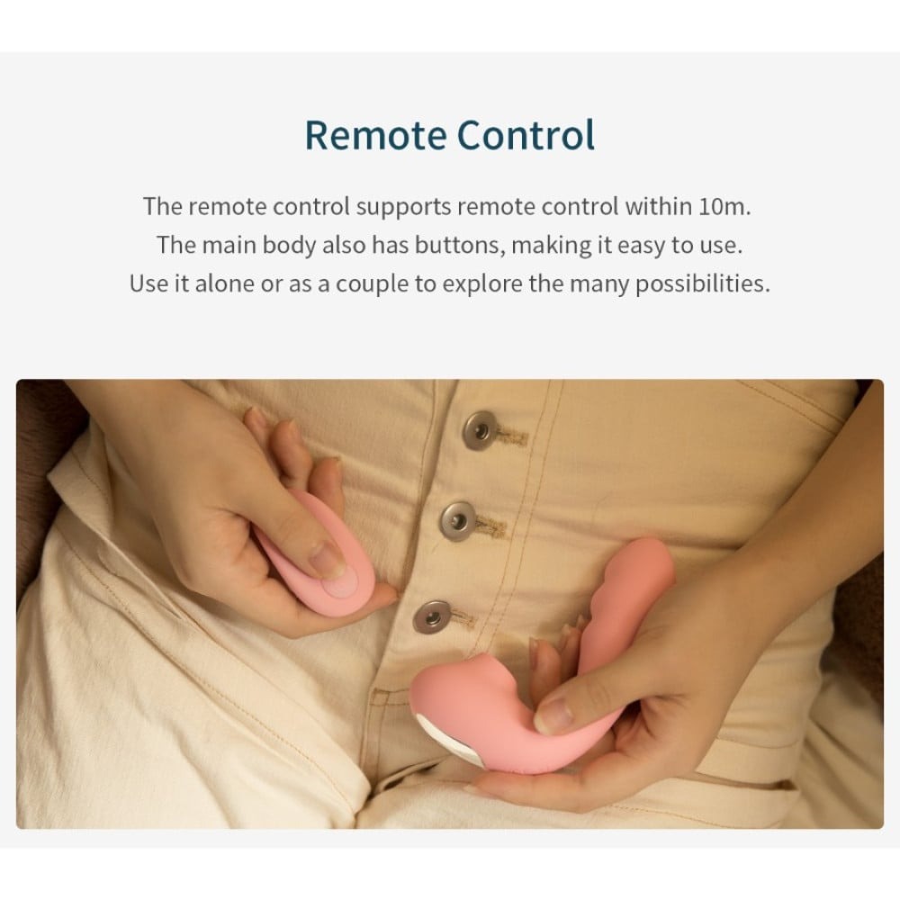 Різне - Вібратор вакуумний з подвійною стимуляцією BeYourLover Tara X на пульті керування, рожевий 9