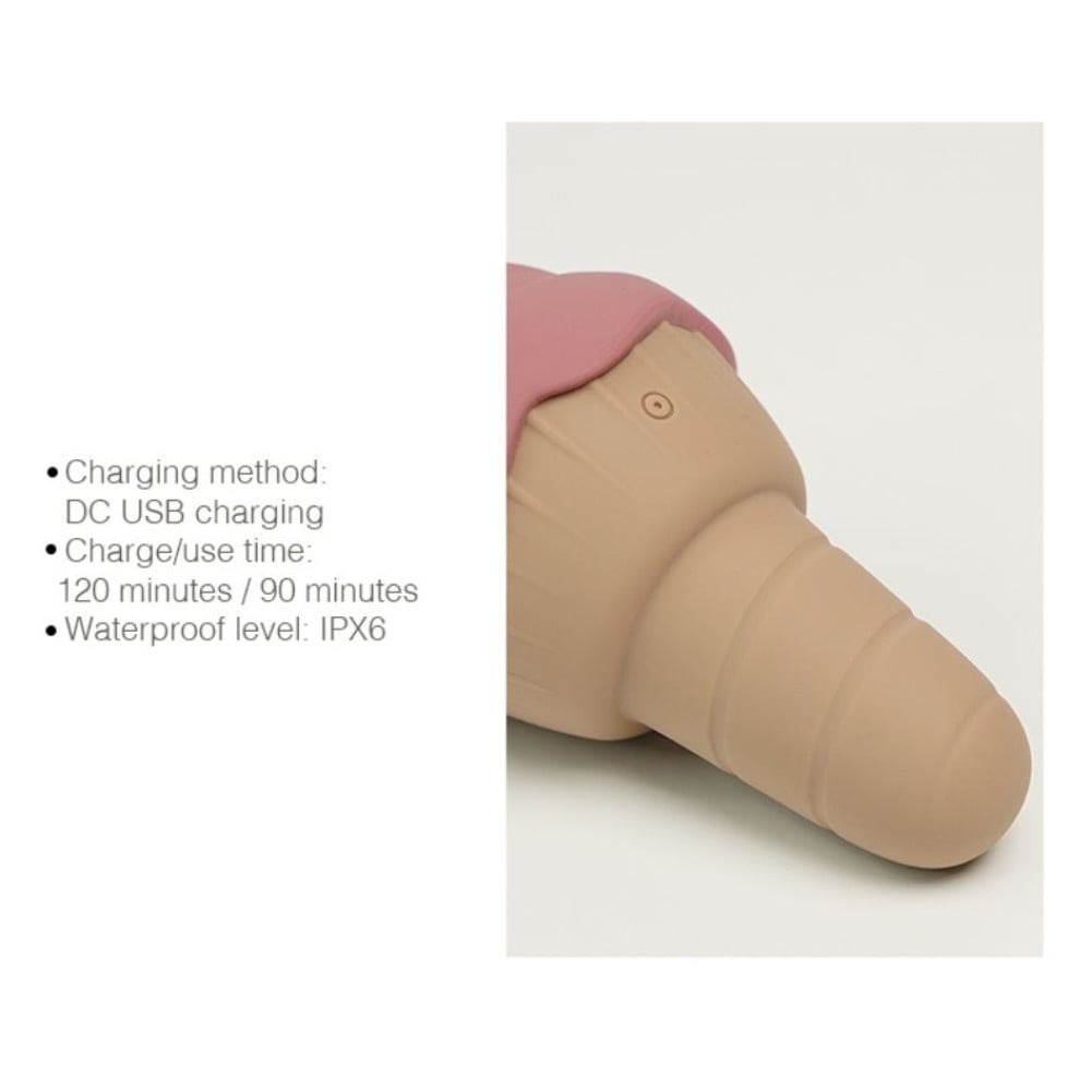 Різне - Вібратор та вакуумний стимулятор з язичком Sweet Em 0067F у формі морозива 7