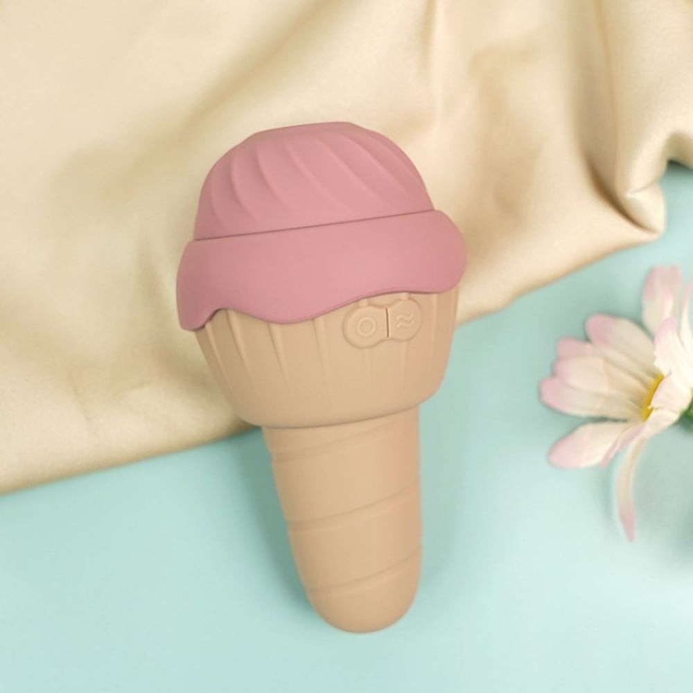 Різне - Вібратор та вакуумний стимулятор з язичком Sweet Em 0067F у формі морозива 4