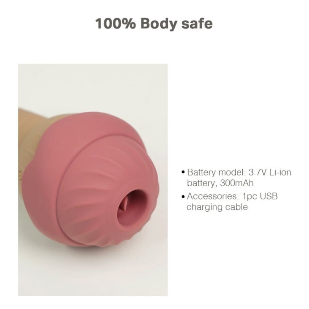 Різне - Вібратор та вакуумний стимулятор з язичком Sweet Em 0067F у формі морозива 6