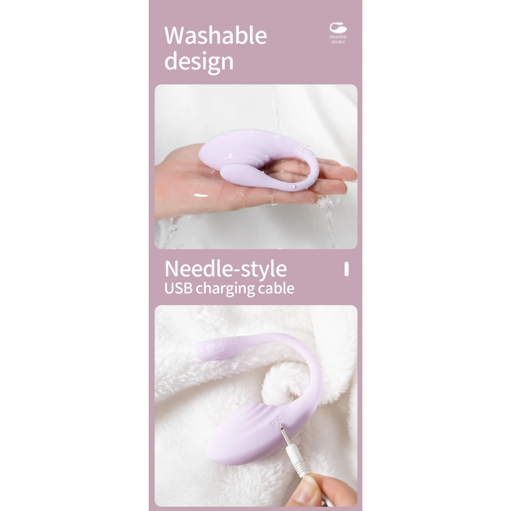 Вагинальные шарики и тренажеры - Виброяйцо Every Night Toys Isadora с дистанционным управлением, лавандовый, 10 режимов вибрации 7