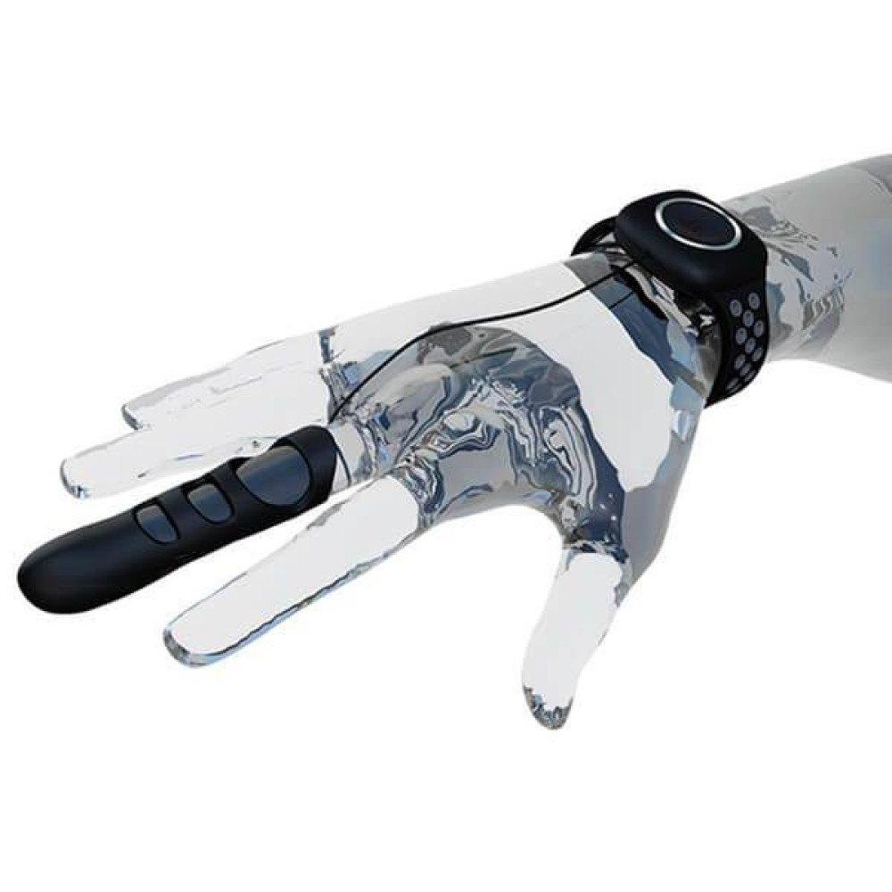  - Вибронасадка на палец с браслетом Adrien Lastic черно-серый, размер L 2