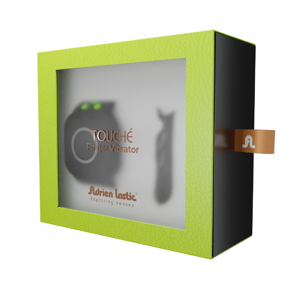  - Вибронасадка на палец с браслетом Adrien Lastic черно-серый, размер L 6