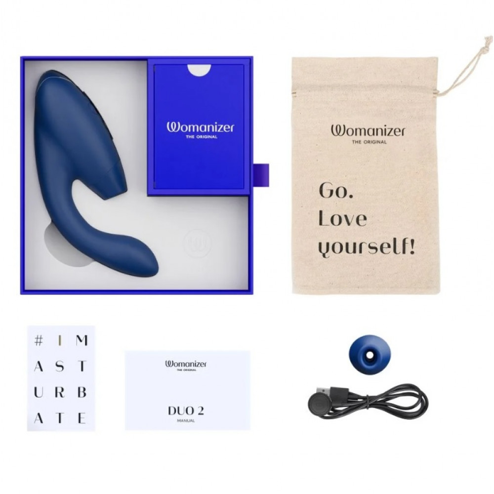 Вакуумный вибратор - Инновационный бесконтактный вибратор-стимулятор Womanizer Duo 2 Blueberry 7