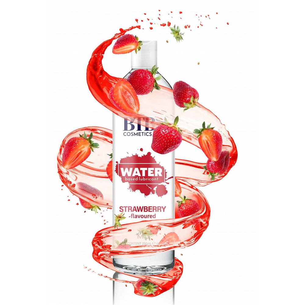 Лубриканты - Гель-лубрикант на водной основе с ароматом клубники Mai - BTB Water Based Lubricant STRAWBERRY flavored XXL, 250 ml 1