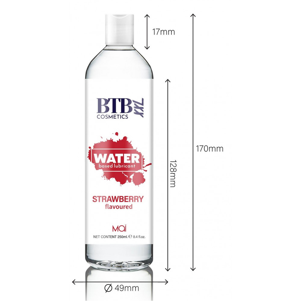 Лубриканты - Гель-лубрикант на водной основе с ароматом клубники Mai - BTB Water Based Lubricant STRAWBERRY flavored XXL, 250 ml 2