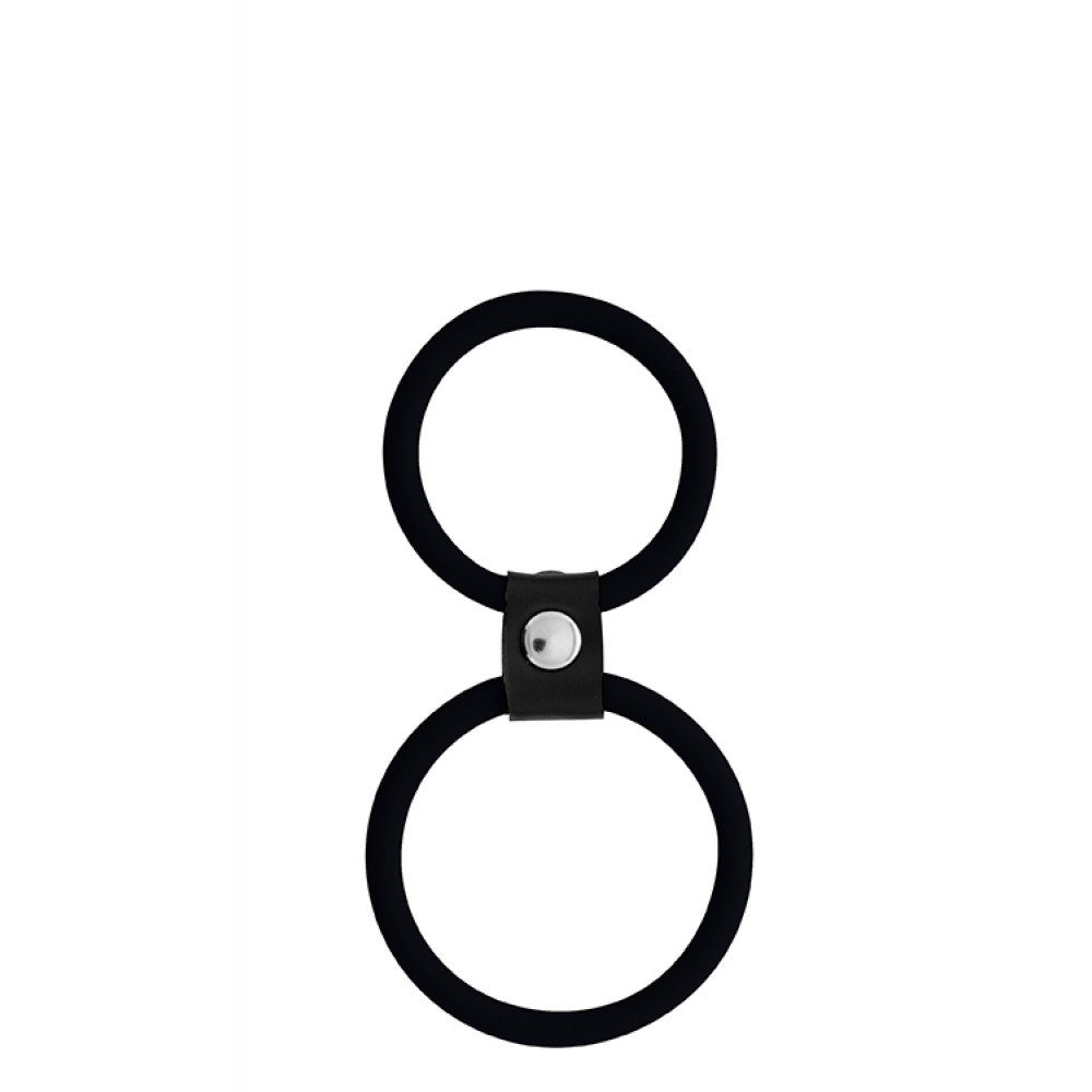 Эрекционные кольца без вибрации - Эрекционное кольцо MENZSTUFF DUAL RINGS, BLACK