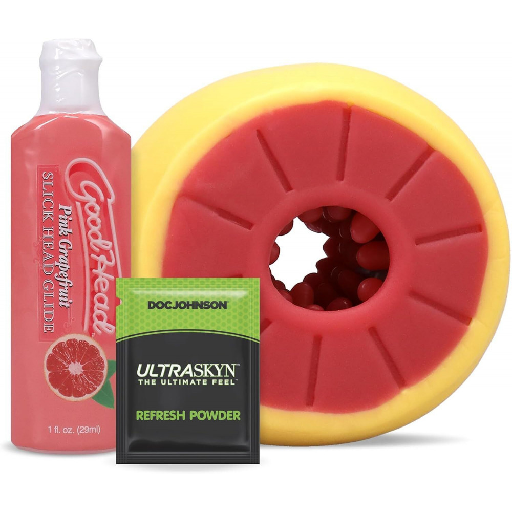 Секс игрушки - Набор для минета Doc Johnson GoodHead Grapefruit Blowjob Set - Yellow (мятая упаковка!!!)