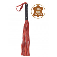 Флогер з натуральної шкіри Flirty Leather - Black & Red, BG-00004