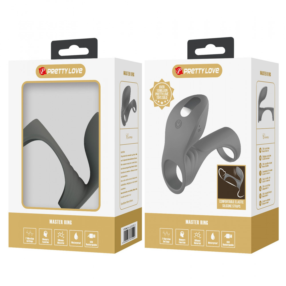 Різне - Насадка з вібрацією Pretty Love - MASTER RING GRAY, BI-210199-1 9