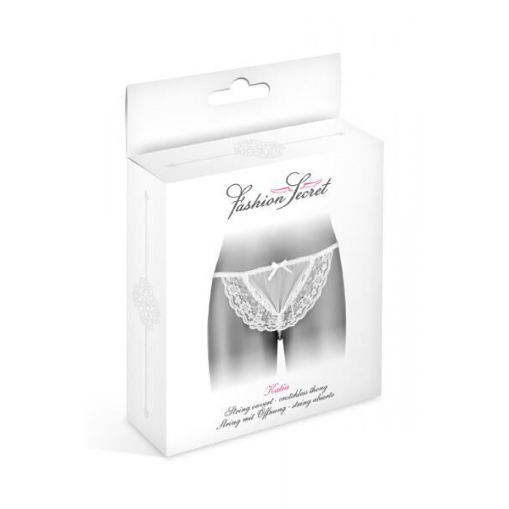 Сексуальные трусики - Трусики-стринги с жемчужной ниткой Fashion Secret KATIA White 1