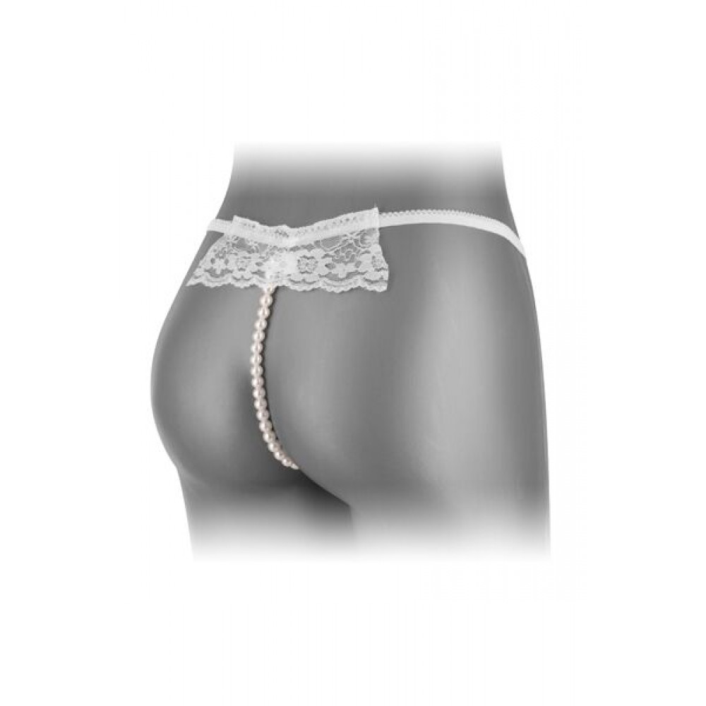 Сексуальные трусики - Трусики-стринги с жемчужной ниткой Fashion Secret KATIA White 2