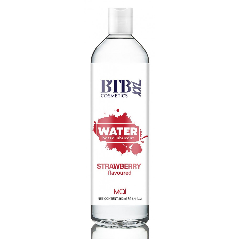 Лубриканты - Гель-лубрикант на водной основе с ароматом клубники Mai - BTB Water Based Lubricant STRAWBERRY flavored XXL, 250 ml