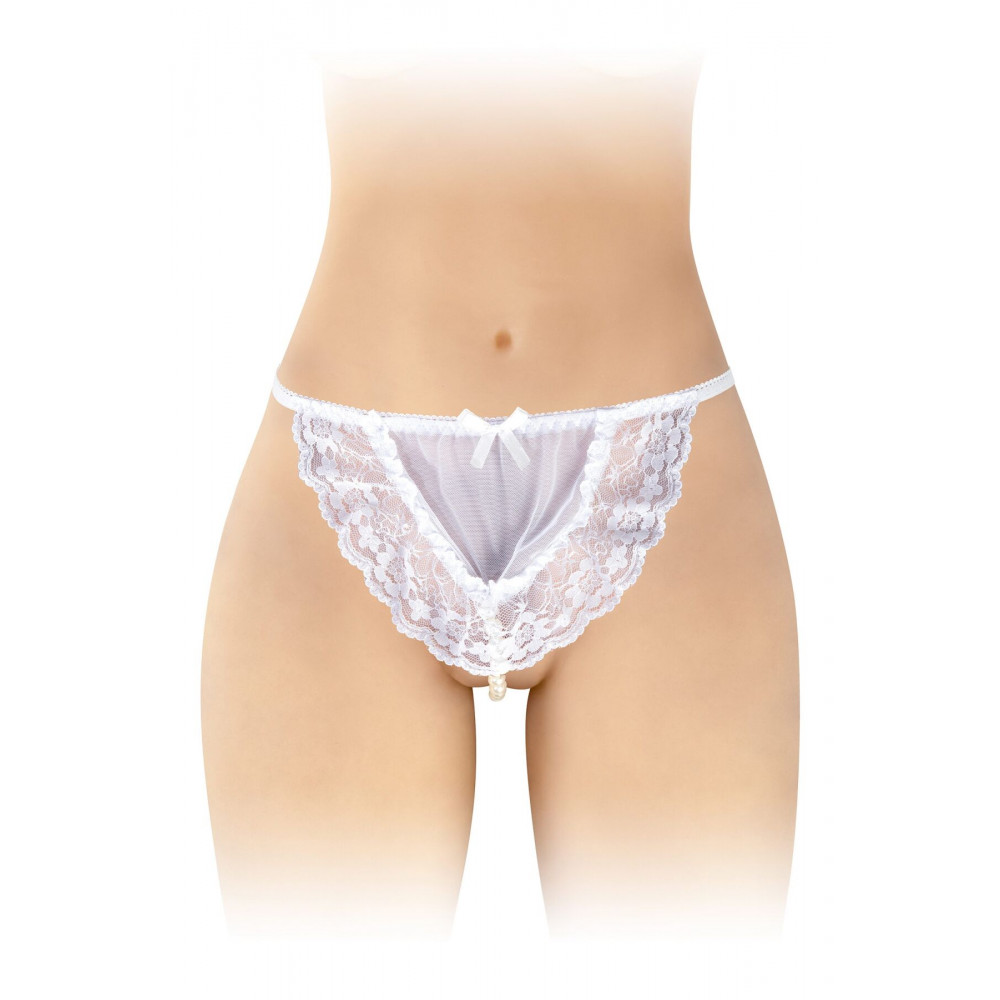Сексуальные трусики - Трусики-стринги с жемчужной ниткой Fashion Secret KATIA White
