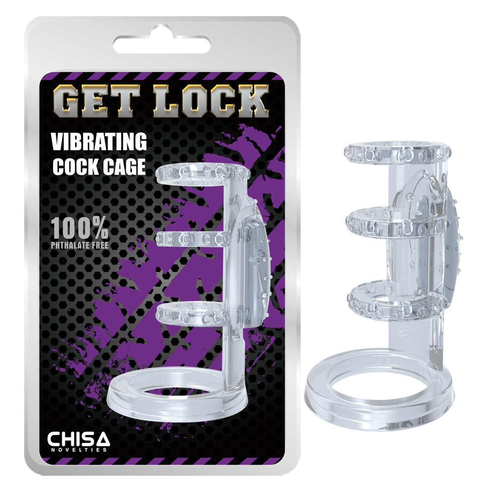 Насадки на член - Насадка с вибрацией Chisa Get Lock Vibrating Cock Cage 5