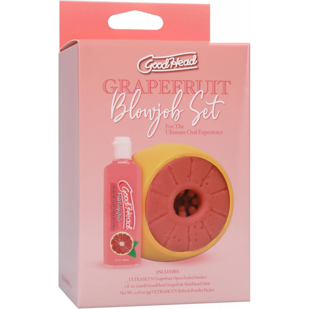 Секс игрушки - Набор для минета Doc Johnson GoodHead Grapefruit Blowjob Set - Yellow (мятая упаковка!!!) 5