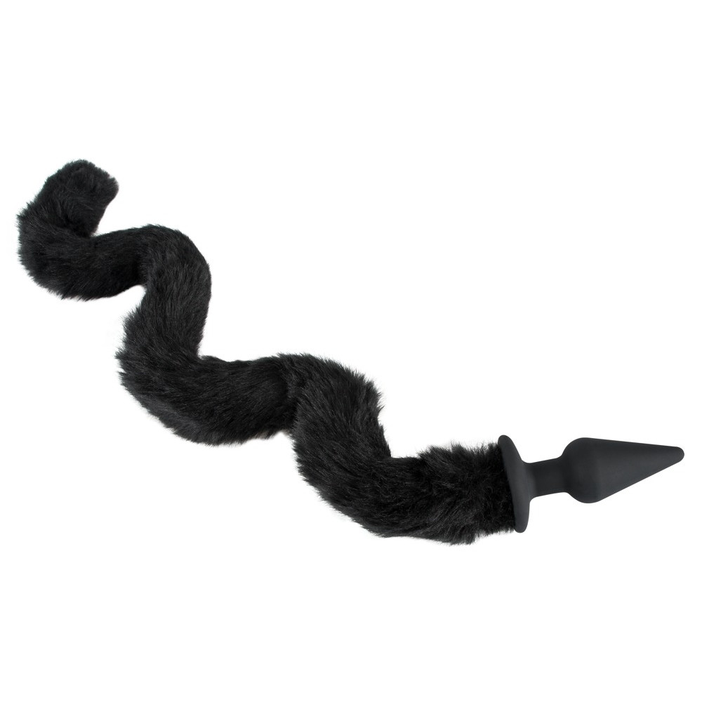 Анальная пробка - Анальна пробка с гибким хвостом Bad Kitty чорна, 3.5 х 73 см 9